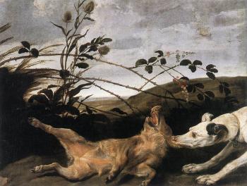 弗朗斯 斯奈德斯 Greyhound Catching A Young Wild Boar 弗朗斯 斯奈德斯 Greyhound Catching A Young Wild Boar